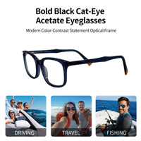 Montura de Gafas Ópticas con Lentes Transparentes de PC, Monturas de Gafas Cuadradas Personalizadas con Aro Completo para Unisex, para Gafas de Lectura