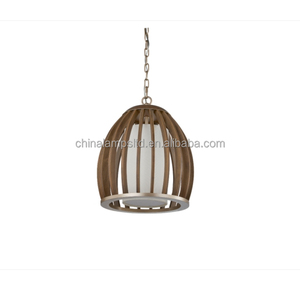 Hot Selling Nordic Style Round Shaped Pendant <b>Light</b> with Wooden Frame Customized Color Sizes up to 47x56 cm for <b>Indoor</b> Home Use - Product Image 1