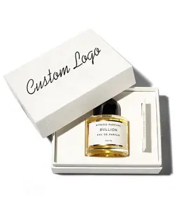 Sampel gratis 2023 Set warna kustom kotak kertas kemasan hadiah parfum 50Ml botol parfum kaca mewah kosong dengan kemasan kotak