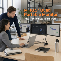 Moniteur portable pour ordinateur portable, triple écran pliable de 16 pouces, ultra-lumineux, IPS, triple écran pour les professionnels, les traders, le travail en équipe à distance
