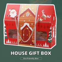 Boîtes cadeaux de Noël créatives en carton recyclé en forme de maison avec poignée pour aliments pour bébés et emballages alimentaires