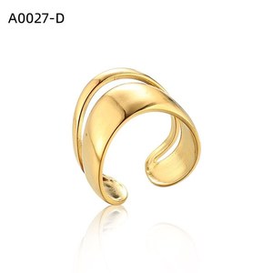 เอมี่ เอมี่แฟชั่นริง A0027 สแตนเลสสตีล 925 ชุบเงินรูปทรงเรขาคณิตสไตล์โมเดิร์นเครื่องประดับสตรีของขวัญสวมใส่ทุกวัน - Product Image 2