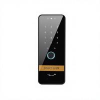 Serrure Intelligente pour Porte en Verre avec Reconnaissance Faciale, Empreinte Digitale, Mot de Passe, Clé/Carte, Application Tuya, Installation Sans Perçage, Serrure à Mortaise