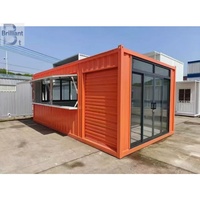 Maison-conteneur moderne préfabriquée à deux étages Mur de verre pour les vacances en bord de mer et en montagne Centre commercial extérieur Salon Bureau à domicile