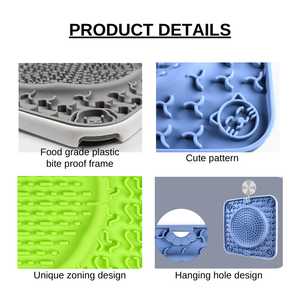 Thân Thiện Với Môi Silicone Vuông Tắm 2 Trong 1 Chậm Trung Chuyển Lick Pad Không Thấm Nước Không Trượt Hút Lớn Lick Mat - Product Image 4