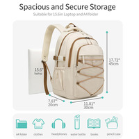 Sac à dos pour ordinateur portable de 15,6 pouces, sac à dos scolaire esthétique pour adolescentes, étudiantes et femmes actives