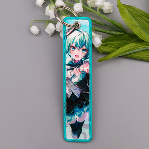 พวงกุญแจปักลายสองด้านรูปสาวน้อยน่ารัก 2 แบบ สำหรับตกแต่งบัตรนักเรียน - Product Image 3