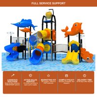 SageDelightRides Équipement de jeu aquatique en vrac, unité de pulvérisation à jet d'eau pour enfants, en plastique LLDPE, avec tuyau en acier galvanisé, pour pont de piscine, OEM