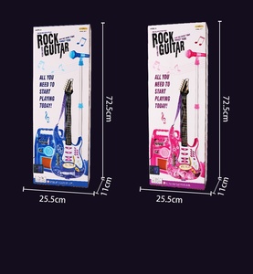 Ensemble de jouets d'instruments de musique pour enfants en gros : Guitare électrique avec support, microphone et instrument de musique stéréo - Product Image 3