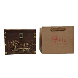 Caja de Té de Madera de Paulownia, 24.5x18.5x15cm, Hecha a Mano, para Regalo, Almacenamiento, Rectangular, Color Quemado - Product Image 4