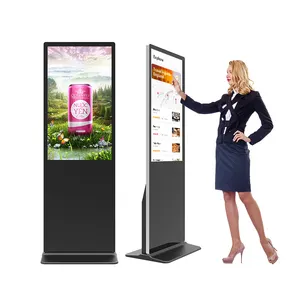 55inch Indoor Floor Stand Android Digital Marketing Full Screen Portable Lcd Advertising Display Digital Signage