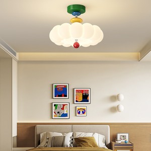 Lámpara de techo con colores macaron, fuente de luz LED para dormitorio, uso doméstico, candelabro de un solo cabezal, diseño agradable para la vista - Product Image 1