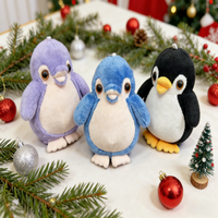 Peluche bébé OEM, adorable pingouin gris en peluche, jouet oreiller, cadeau d'anniversaire, brodé, doux, polyester, coton PP