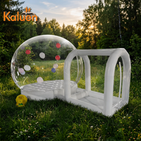 Maison à bulles gonflable transparente Kaluen avec tunnel, tente à bulles en PVC transparente pour fête en plein air, mariage, événement, location de photomaton