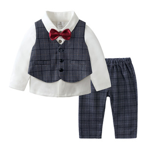 Costume trois pièces bébé 1er <span class=keywords><strong>anniversaire</strong></span>, costume homme pour garçon, vente en gros, 2023 - Product Image 1