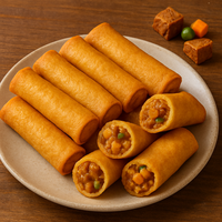 Sanquan Rouleau de printemps au curry de bœuf sucré, surgelé, à base de farine de blé, en sachet, prêt à frire ou à micro-ondes, savoureux et croustillant pour les restaurants