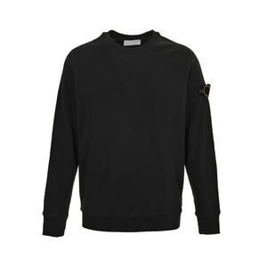 Nouveau style 2026 – <span class=keywords><strong>Pull</strong></span> décontracté en maille extensible 100 % <span class=keywords><strong>coton</strong></span> noir effet pierre, coupe oversize, pour homme - Product Image 1