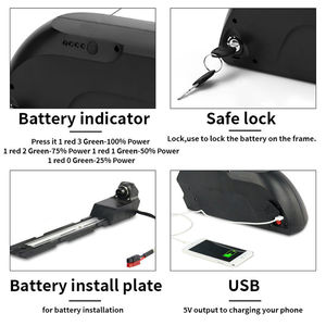 Baterai Sepeda Listrik R001-2 36V 48V 52V 10Ah-21Ah Tiger Shark Li-ion, 1000 Siklus untuk Sepeda Gunung - Product Image 2