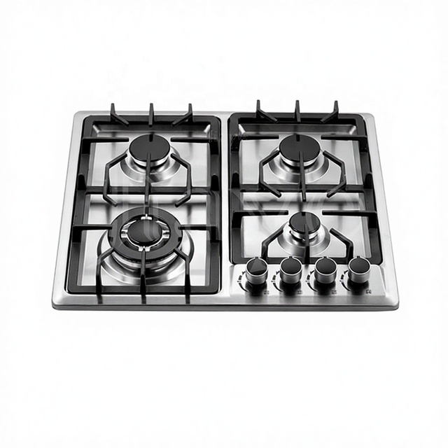 600mm Built-in Electric Stainless Steel Hob 4 Burners Household Electronic Ignition Flameout Protection Cooker