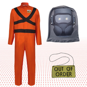 Costume de cosplay d'entreprise Lethal Company, ensemble complet orange avec étiquette pour adultes, tenue de jeu unisexe - Product Image 3