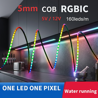 Светодиодная лента ETL BIS Stable 5mm COB RGBIC 12V 12W со встроенным IC-чипом, индивидуальным пиксельным управлением, цифровая программируемая лента Dream LED