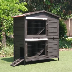 XRRH-4001 China Manufacture Wholesale Double Decker Custom Hutch Wooden Pet Rabbit House