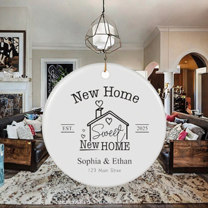 Personalized High Quality <strong>First</strong> <strong>Christmas</strong> <strong>Our</strong> New Home Ceramic Circle <strong>Ornament</strong> 2025 Housewarming Gift Traditional <strong>Christmas</strong> Tree - Product Image 3