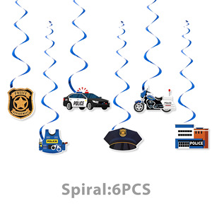 Décorations de fête sur le thème de la police, kit de décorations de fête de la police, bannière joyeux <span class=keywords><strong>anniversaire</strong></span>, ballons en latex, fournitures de fête pour enfants sur le thème des policiers - Product Image 4