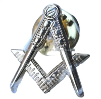Badges maçonniques personnalisés en alliage de zinc plaqué argent et or, épingles en émail souple pour hommes