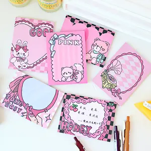 New Cartoon Memo Pads Student Stationery Pink Memo Pads Kawaii Memo Pads 50 Sheets