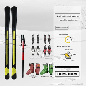 Ensemble de <span class=keywords><strong>ski</strong></span> de fond d'hiver fourni par l'usine, durable, pour adultes, fixations haut de gamme, multicolores, noyau en bois de peuplier - Product Image 5