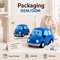 Peluche Voiture Bleue Personnalisée OEM ODM, Jouet en Tissu Doux en Forme de Véhicule, Emballage Personnalisé, Logo, Faible MOQ, Fabricant Grossiste, Usine Exportatrice
