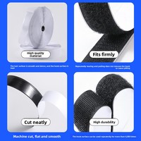   Bande auto-agrippante souple noire et blanche, adhésive, double face, forte, en PVC, sans couture, pour moustiquaire