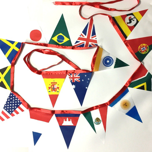 Bolisi Bán Buôn 100% <span class=keywords><strong>Polyester</strong></span> Trang Trí Màu Rắn Treo Tam Giác Cờ Bunting - Product Image 2