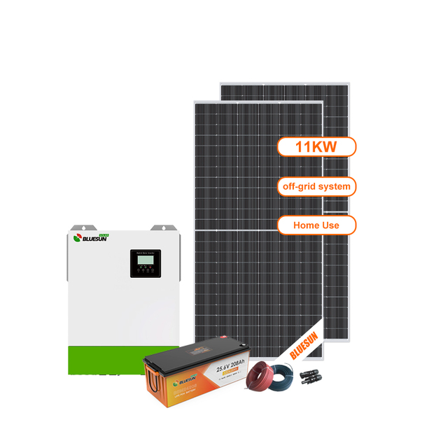 10kw to 15kw Hybrid Off-Grid Solar System for Home Use Complete Rooftop Installation with Lithium Battery Power