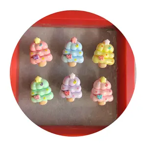 100pcs lovely cartoon christmas tree flat back resin beads charms fit making home phone case slime decor
