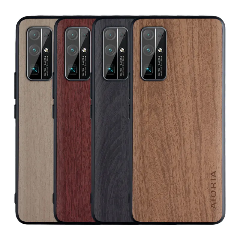 Vintage PU skin & Hard PC & Soft TPU woodLike case for Huawei Honor View 30 Pro 20 10 Play 4T 8X 8C 8A 30 30s 20 10