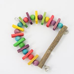 Renkli küçük kuş oyuncak seti <span class=keywords><strong>Rattan</strong></span> kuş kafesi malzemeleri ahşap merdiven kemik papağanlar için atiatiel eğitim çiğneme salıncak - Product Image 4