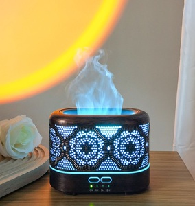 Trang chủ trang trí hoa Sắt Mini 200ml mát sương mù tạo độ ẩm 7 màu <span class=keywords><strong>LED</strong></span> thay đổi ngọn lửa lửa đỏ dầu kim loại khuếch tán - Product Image 1