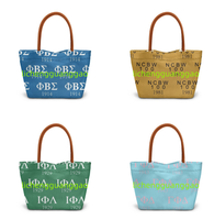 Sac fourre-tout promotionnel pour sororité, réutilisable, de créateur, de haute qualité, pour le shopping et le week-end
