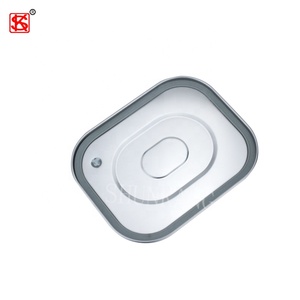 Boîte à lunch rectangulaire en acier inoxydable 304 # de haute qualité et écologique avec couvercles et poignées Compartiments pratiques - Product Image 6