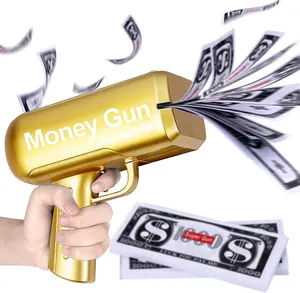 新设计金钱枪射手赚钱现金雨塑料钱喷枪派对玩具