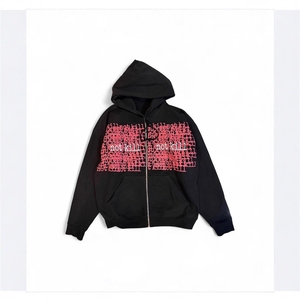 Sudadera con capucha personalizada de 450 GSM, chándal holgado unisex con cremallera completa, conjunto de entrenamiento de marca, pantalones grandes para <span class=keywords><strong>adolescentes</strong></span>, traje de sudoración para correr y hacer ejercicio. - Product Image 4