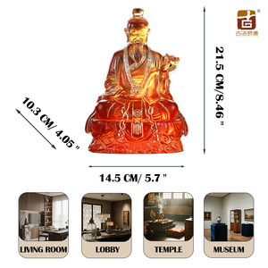 Fatto a mano <span class=keywords><strong>San</strong></span> Qing taoista statua della divinità di cristallo di Liuli con accenti d'oro nuvola celeste Base sacra altare scultura - Product Image 2