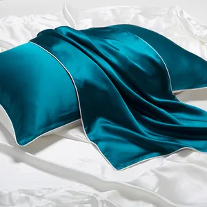High end silk 4-piece set of 100% silk pillowcases, silk duvet covers, and silk bed sheets for wedding and wedding rooms