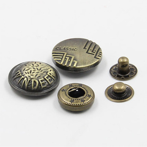 Haute qualité 10mm 20mm 4 parties logo personnalisé conception <span class=keywords><strong>laiton</strong></span> gravé sac chaussure chapeau presse métal boutons pression pour vêtements - Product Image 6