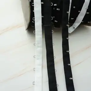 Gancho de algodón negro de 1 fila y cinta de cierre de ojo para sujetador de mujer Accesorios de ropa interior al por mayor-Compre gancho y cinta de ojo, gancho a - Product Image 1
