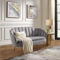 Nouveau mobilier moderne pas cher prix de gros rond motif de fleurs métal velours salon lounge canapé chaise