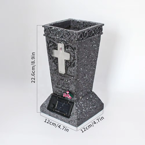 SW STONE Pierre de <span class=keywords><strong>marbre</strong></span> blanc Carrare personnalisée, cimetière, roses sculptées à la main, <span class=keywords><strong>pot</strong></span> à fleurs, vase de tombe, pierres tombales, moderne, européen, extérieur - Product Image 3