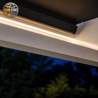 Pergola bioclimatique motorisée en aluminium Elysian Campos avec toit à lames orientables, imperméable, pour jardin extérieur